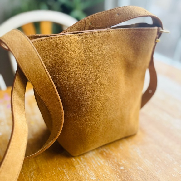 Margot New York Tan Suede Crossbody Bag - Picture 5 of 13